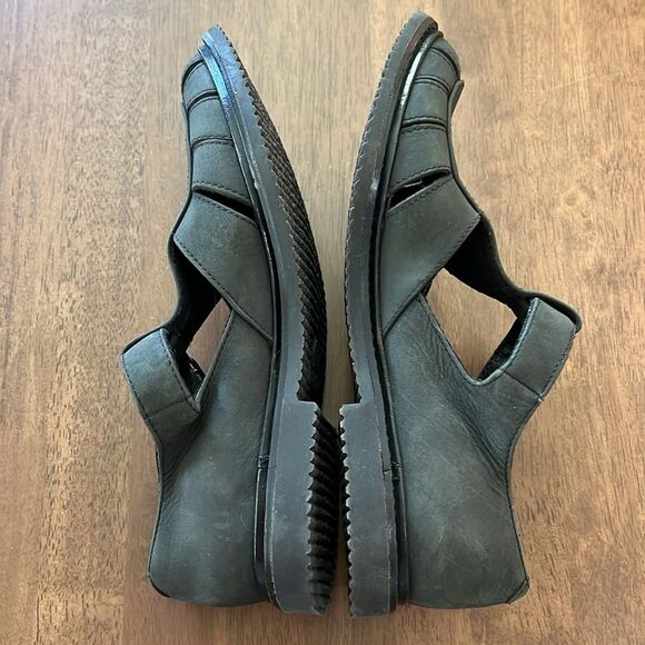 Vintage Timberland Gray Leather Fisherman Sandals 7.5 Y2K Minimalist Utility - Picture 5 of 14